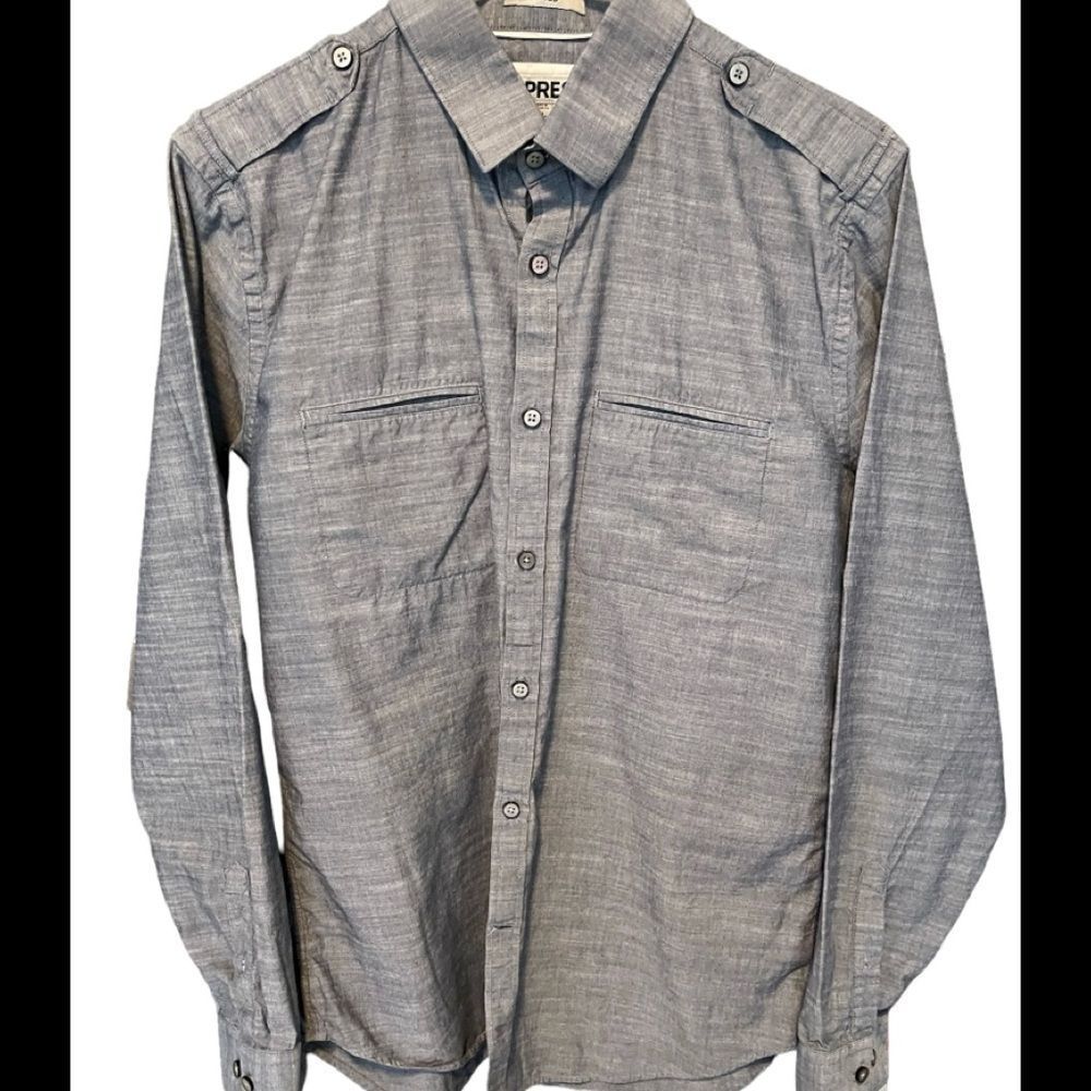 EXPRESS, Dress Shirt, Medium, Gray